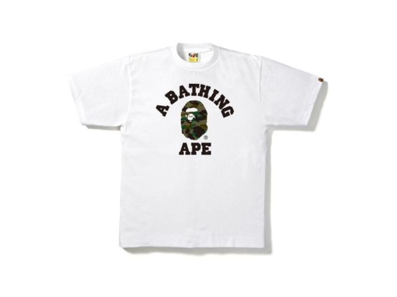 Футболка BAPE 1st Camo College Tee White/Olive Drab