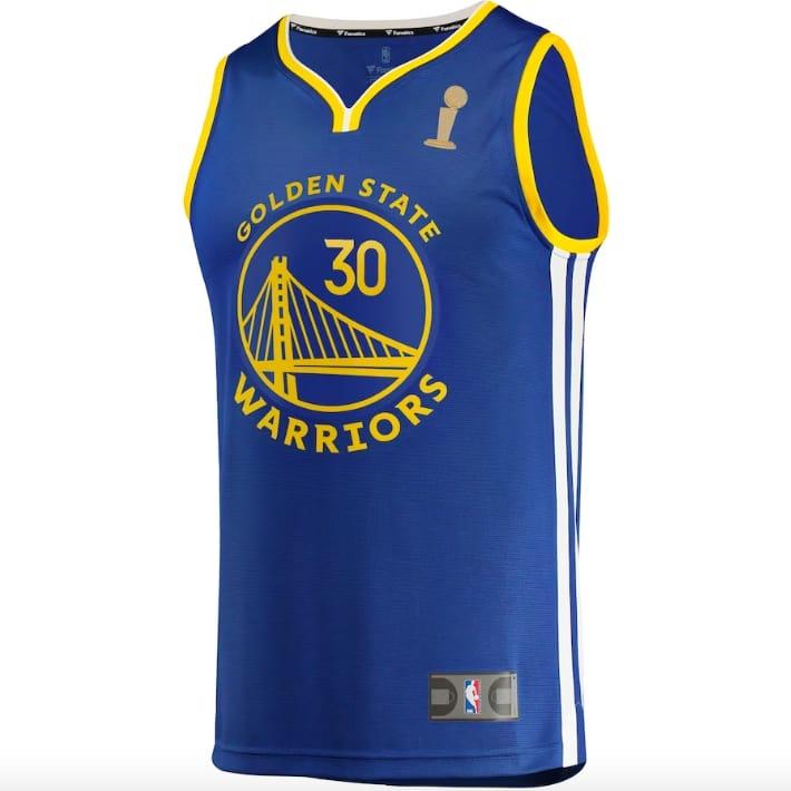 Баскетбольная джерси 2022 NBA Finals Champions Golden State Warriors #30 Stephen Curry Fast Break Royal Jersey