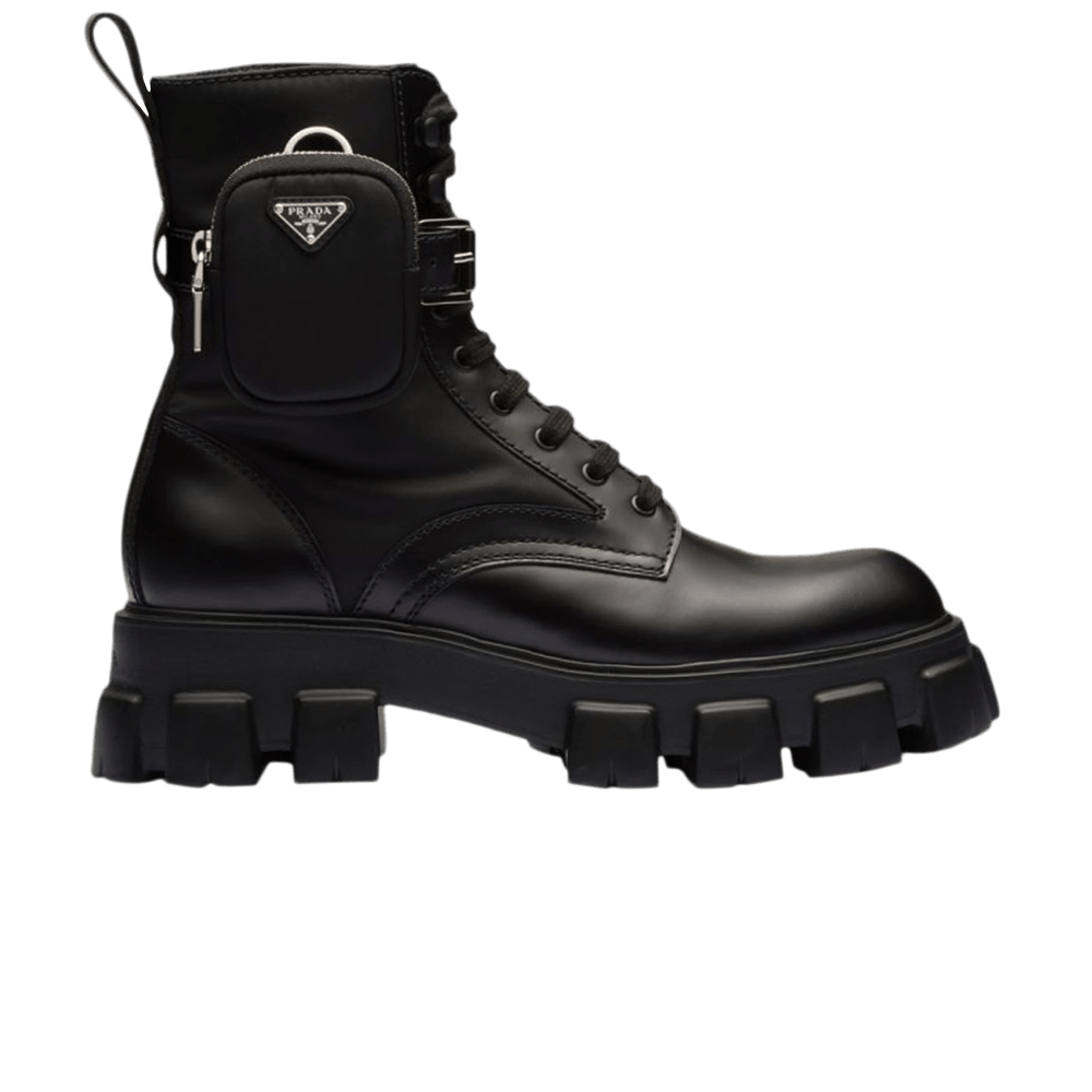 Кроссовки Prada Monolith Brushed Leather and Nylon Boot 'Black'