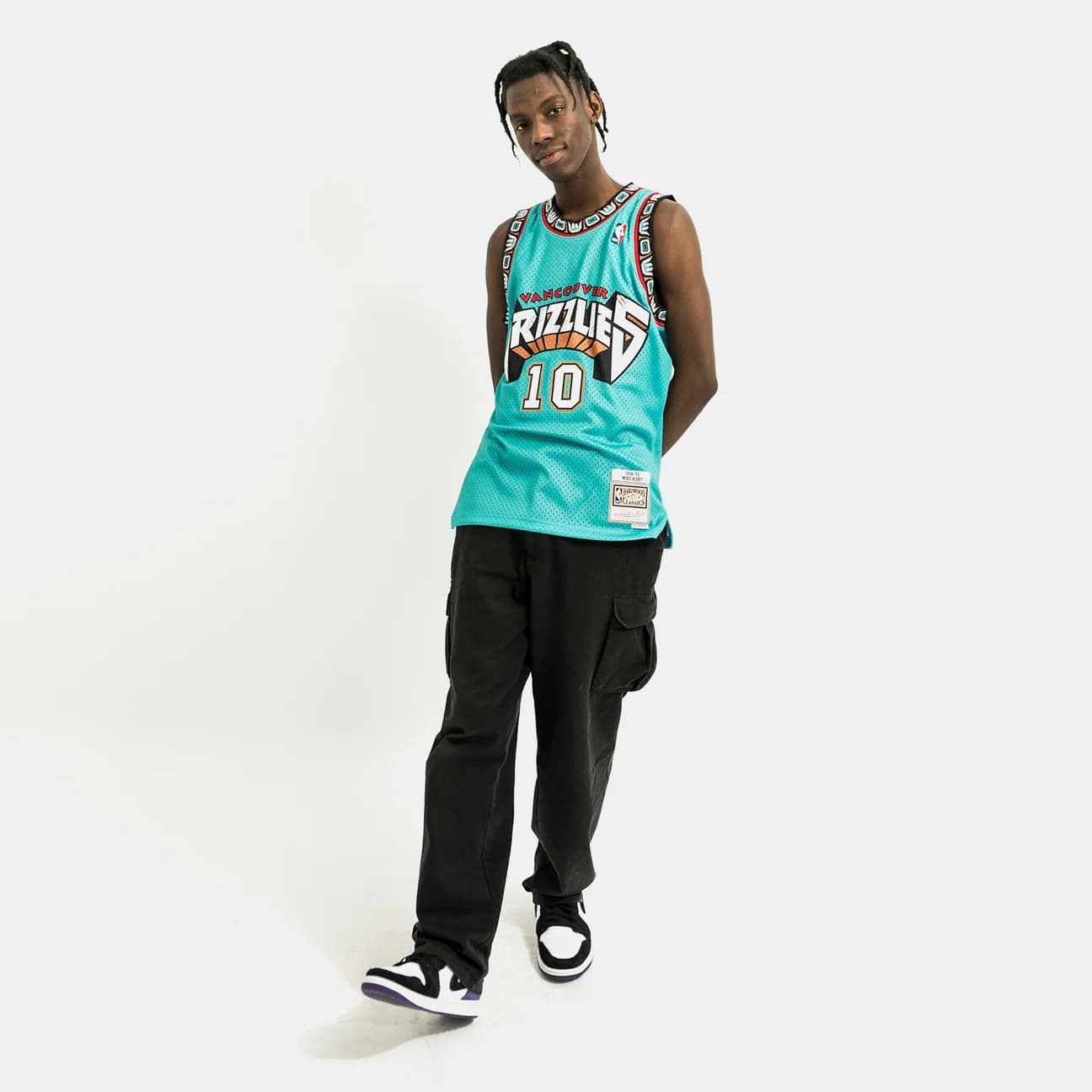Баскетбольная джерси 1998-99 Vancouver Grizzlies Mike Bibby #10 Swingman Hardwood Classics Teal Jersey