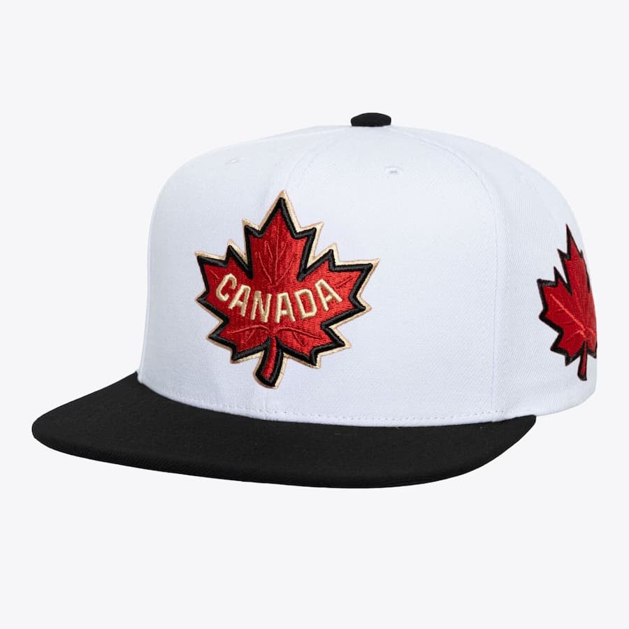 Mitchell-Ness-White-Canada-2025-4-Nations-Face-Off-Snapback-Hat