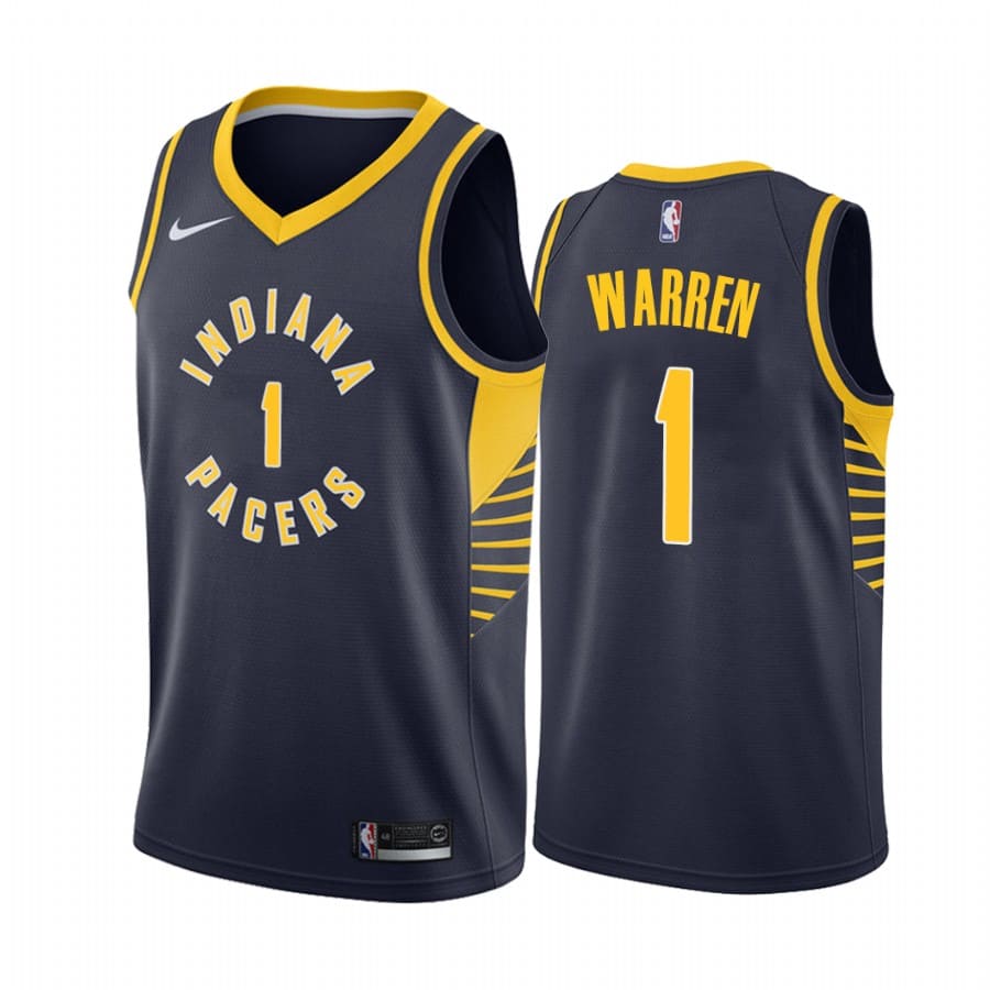 Баскетбольная джерси 2020-21 Indiana Pacers #1 T.J. Warren Icon Edition Navy Swingman Jersey
