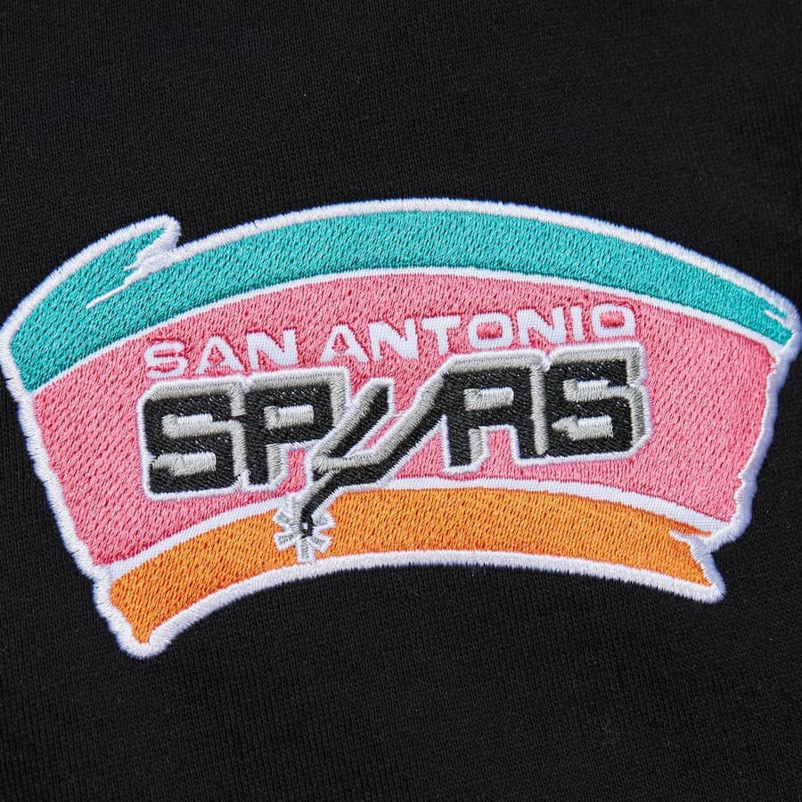 Худи Mitchell & Ness Black San Antonio Spurs Team OG 2.0 Vintage Logo Fleece Pullover Hoodie