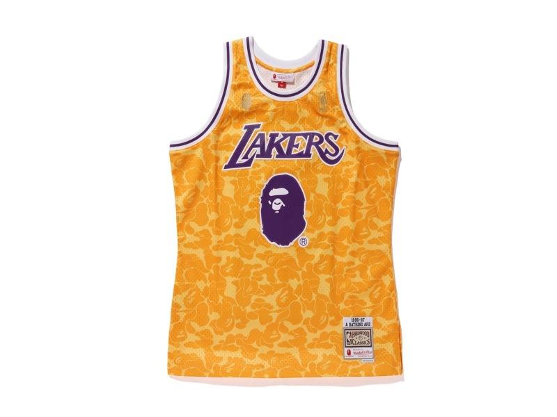 Баскетбольная джерси Bape x Mitchell & Ness Lakers ABC Basketball Yellow