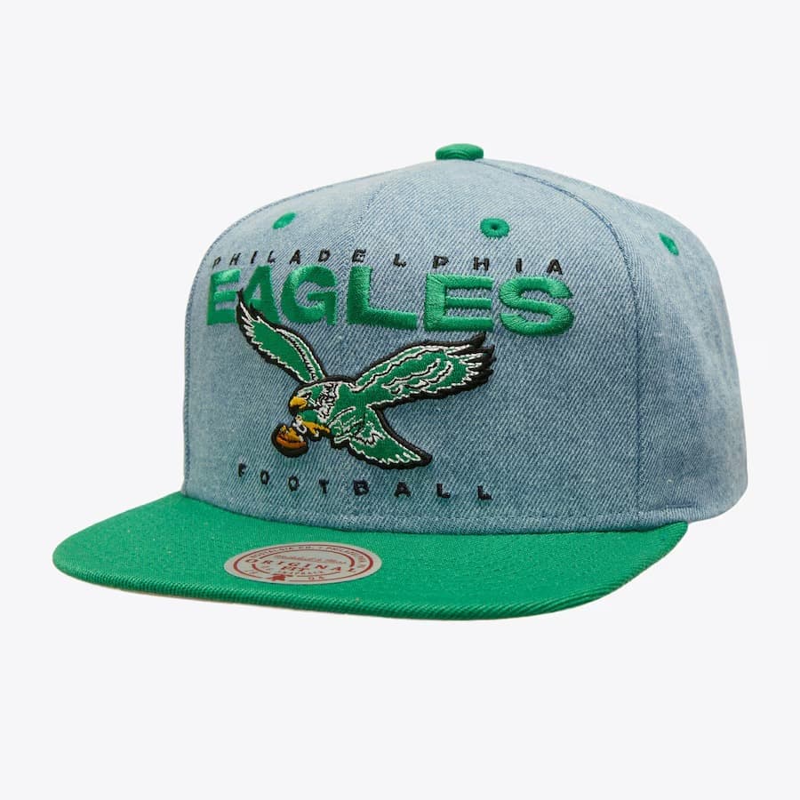 Бейсболка Mitchell & Ness Light Blue Philadelphia Eagles D-Stressed Snapback Hat