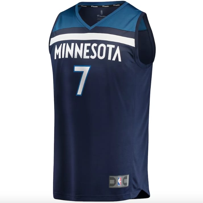 Баскетбольная джерси 2022 NBA Draft First Round Pick Minnesota Timberwolves #7 Wendell Moore Jr. Fast Break Icon Navy Jersey