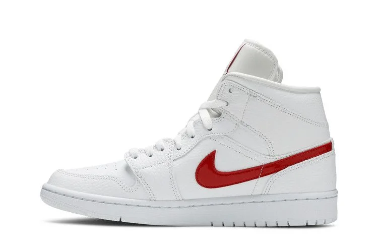 Кроссовки Wmns Air Jordan 1 Mid 'White University Red'