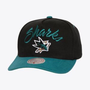 Mitchell-Ness-Black-San-Jose-Sharks-Script-Arch-Pro-Pro-Crown-Snapback-Hat-300x300