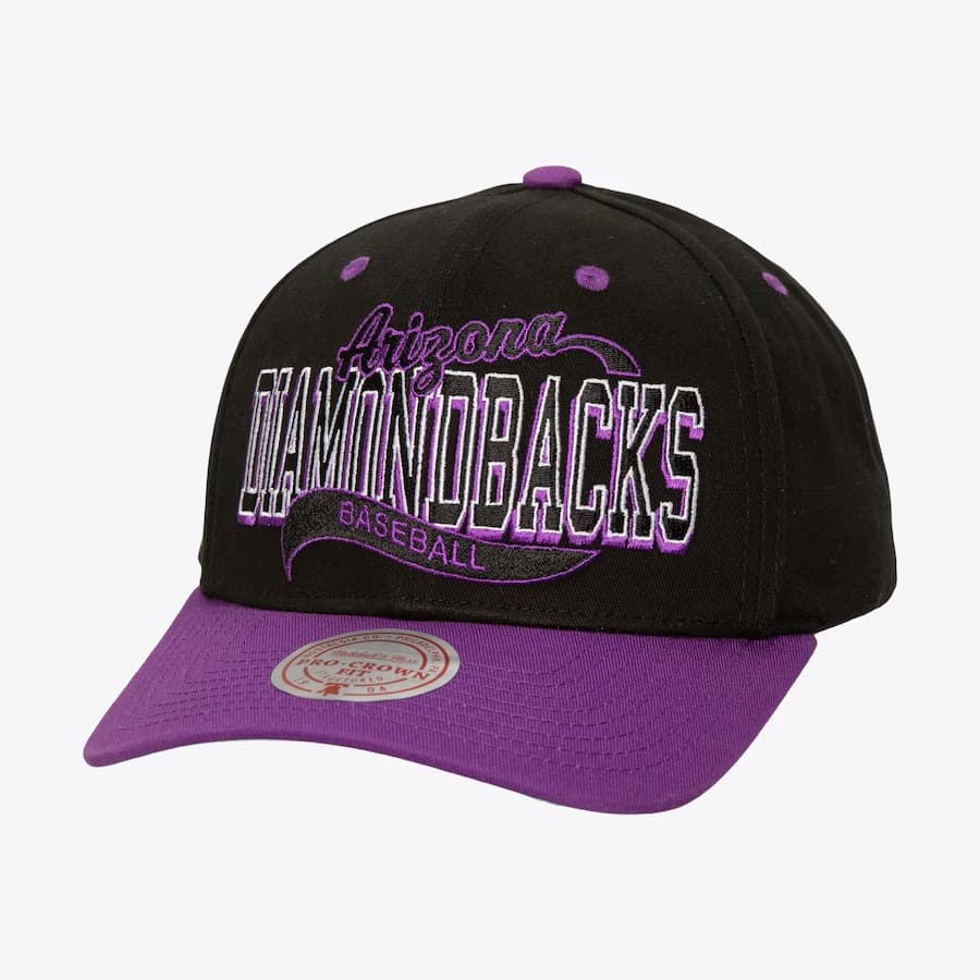 Бейсболка Mitchell & Ness Black Arizona Diamondbacks Block Sweep Pro Adjustable Hat