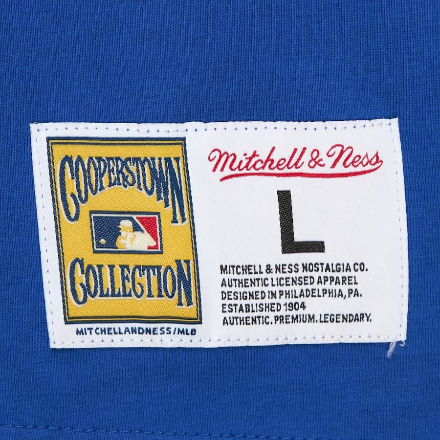 Футболка Mitchell & Ness Royal Atlanta Braves Jacquard Ringer Vintage Logo T-Shirt