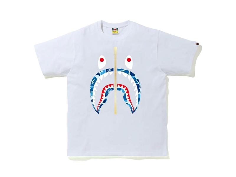 Футболка BAPE ABC Camo Shark Tee White/Blue