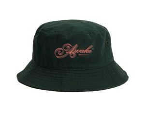 Awake-Ribbon-Script-Logo-Bucket-Hat-Dark-Green-1.2-300x233