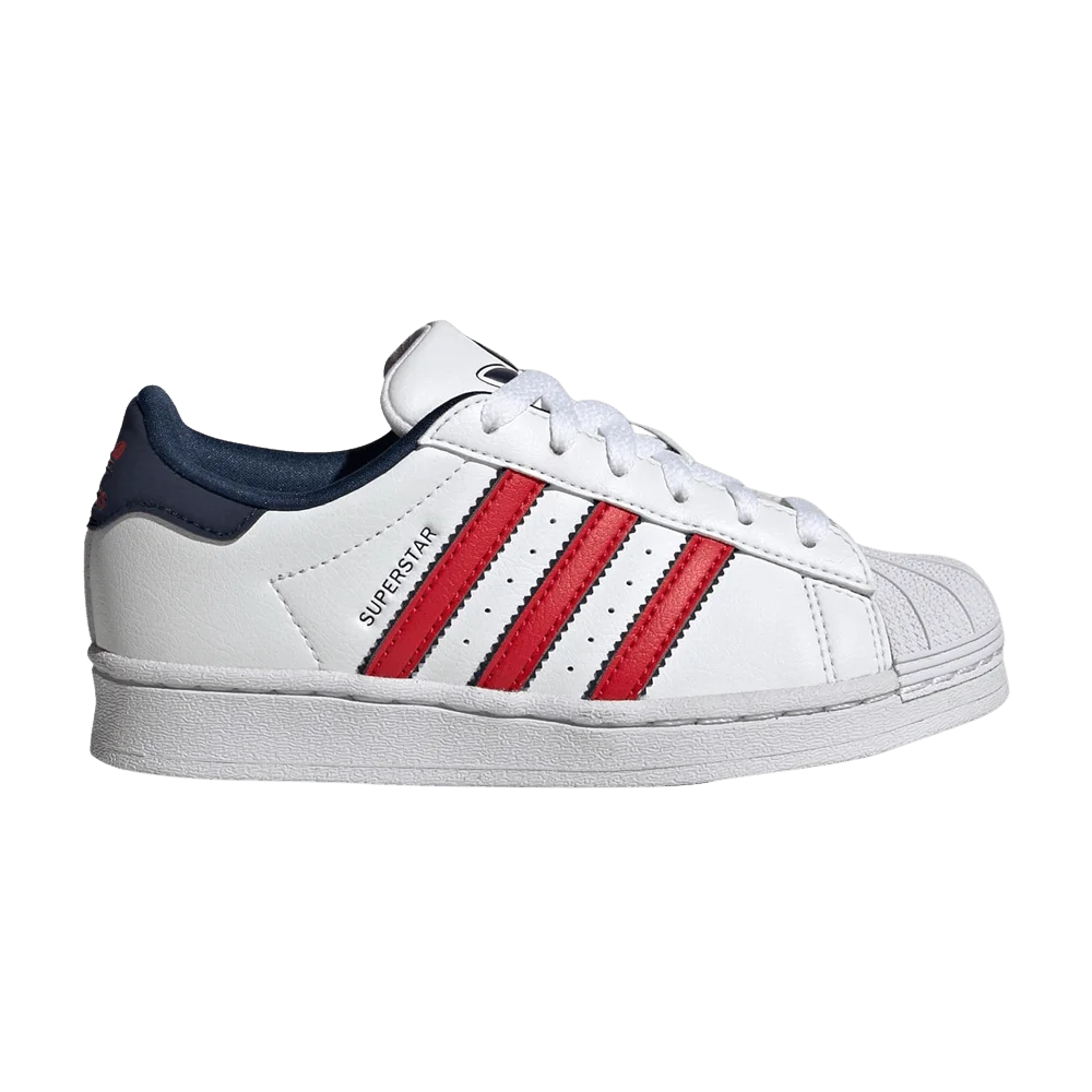 Кроссовки Adidas Superstar Little Kid 'White Scarlet Indigo'