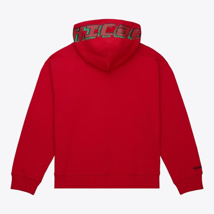 Худи Mitchell & Ness Women's Red Chicago Blackhawks Big Face 7.0 Pullover Sweatshirt