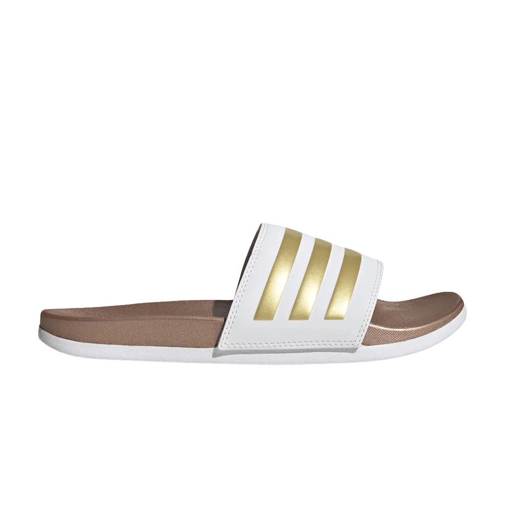 Adidas Wmns Adilette Comfort Slide 'White Matte Gold'