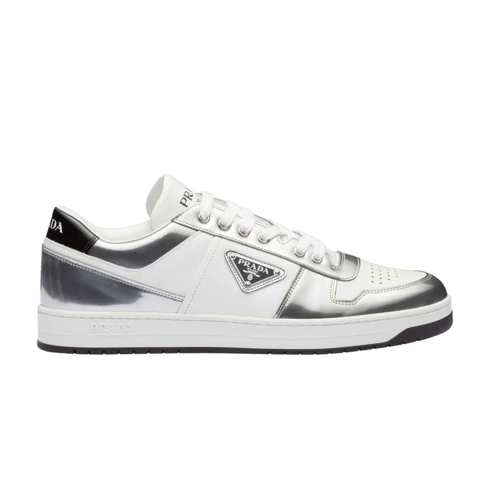 Кроссовки Prada Downtown Leather 'Silver White'