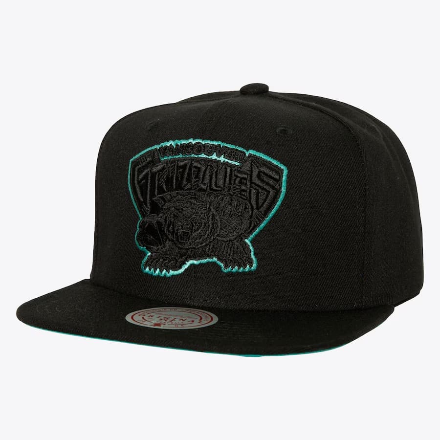 Бейсболка Mitchell & Ness Black Vancouver Grizzlies Hardwood Classics TC Bottoms Snapback Hat