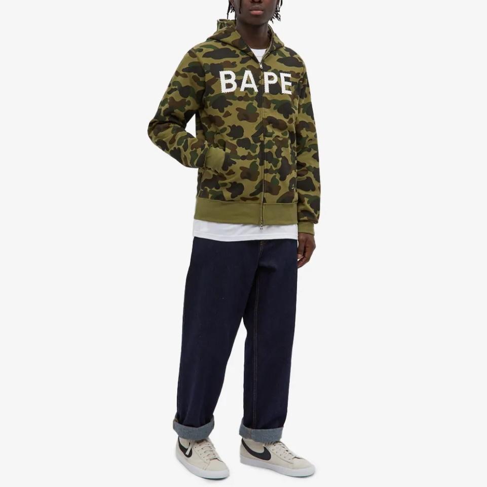 Худи BAPE 1st Camo Crystal Stone Full Zip Hoodie Green