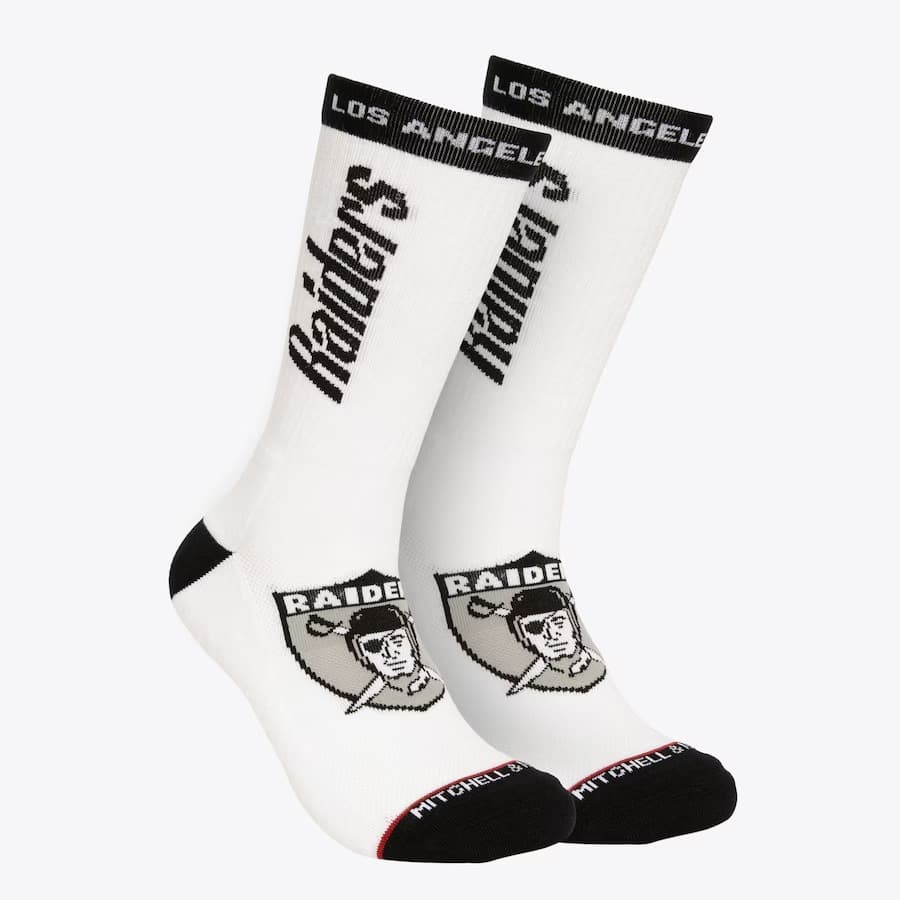 Спортивные носки Mitchell & Ness White Los Angeles Raiders Kick Off Crew Socks