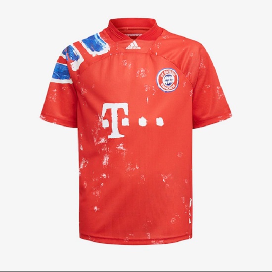Баскетбольная футболка adidas FC Bayern Human Race Kids Jersey True Red/White