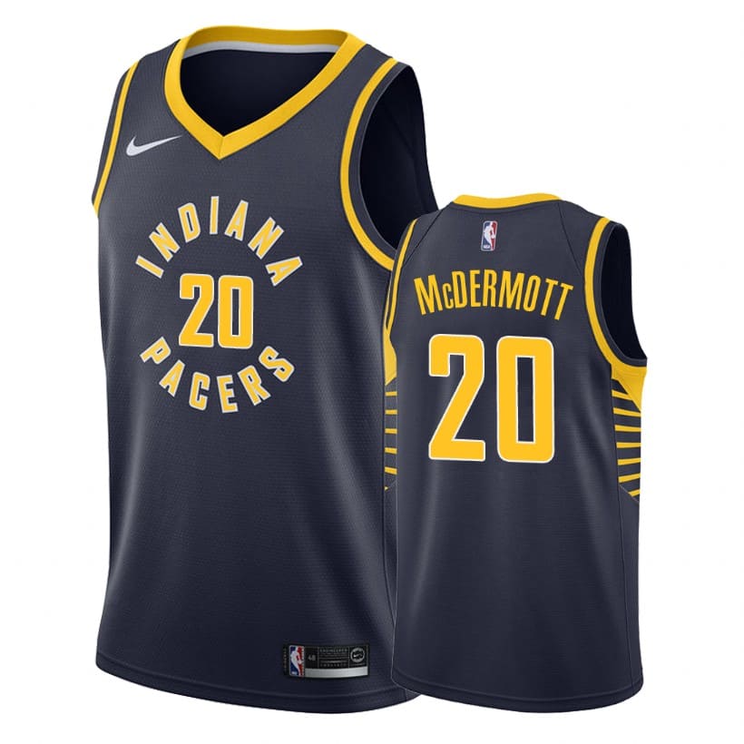 Баскетбольная джерси 2020-21 Indiana Pacers #20 Doug McDermott Icon Edition Navy Swingman Jersey