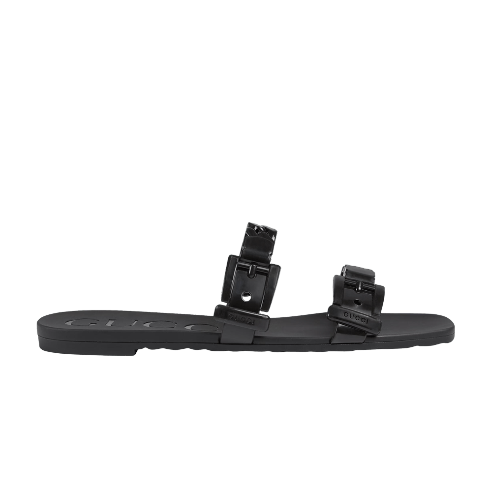 Кроссовки Gucci Wmns Rubber Slide 'Black Rubber Chain'