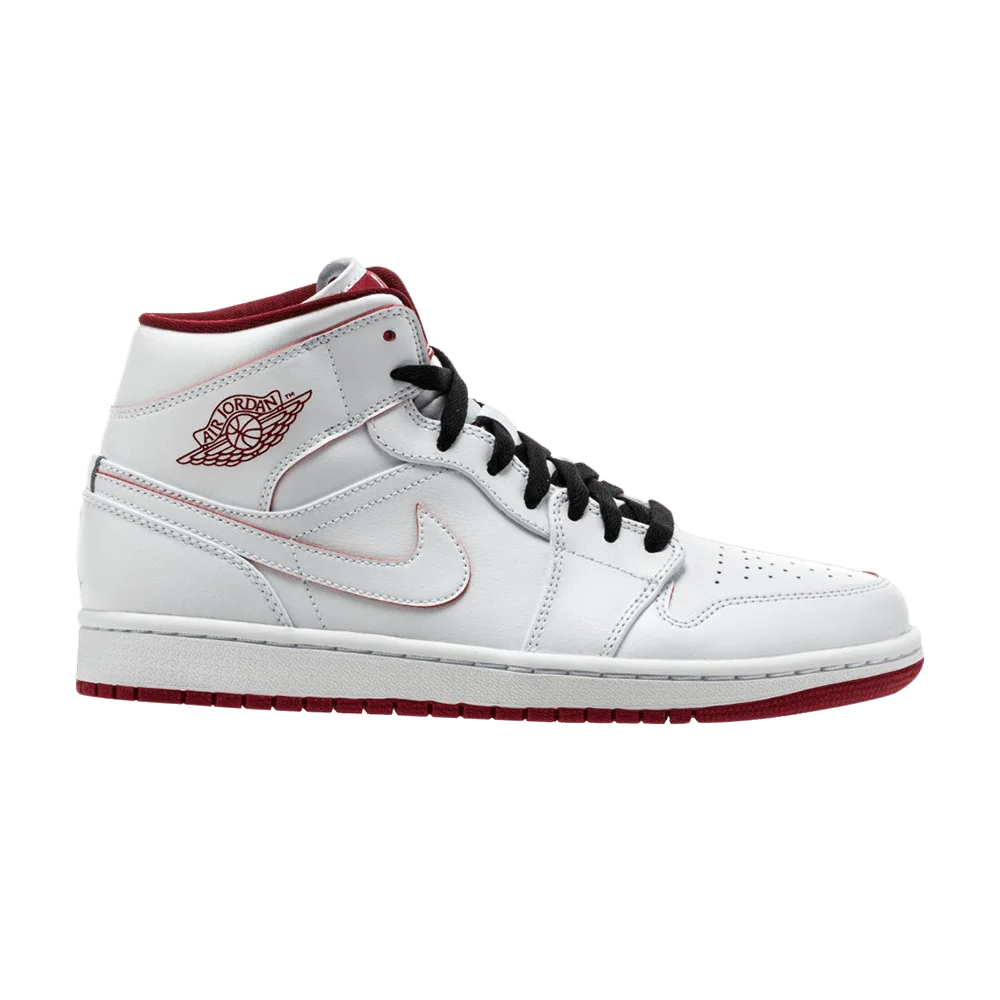Кроссовки Air Jordan 1 Retro Mid 'White Gym Red'