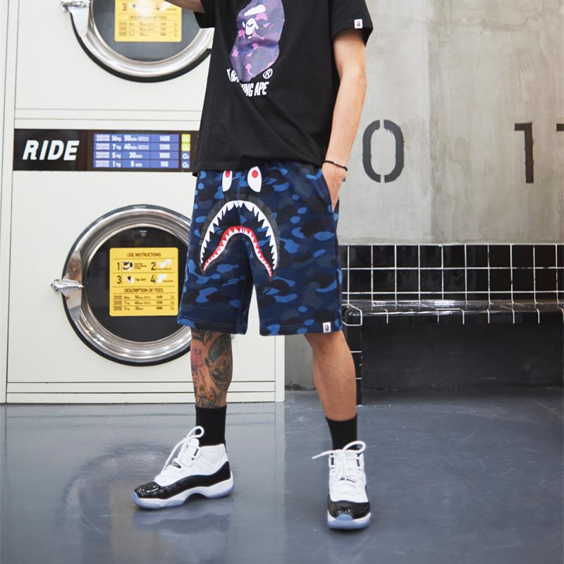 Спортивные шорты BAPE Color Camo Shark Sweat Shorts Navy