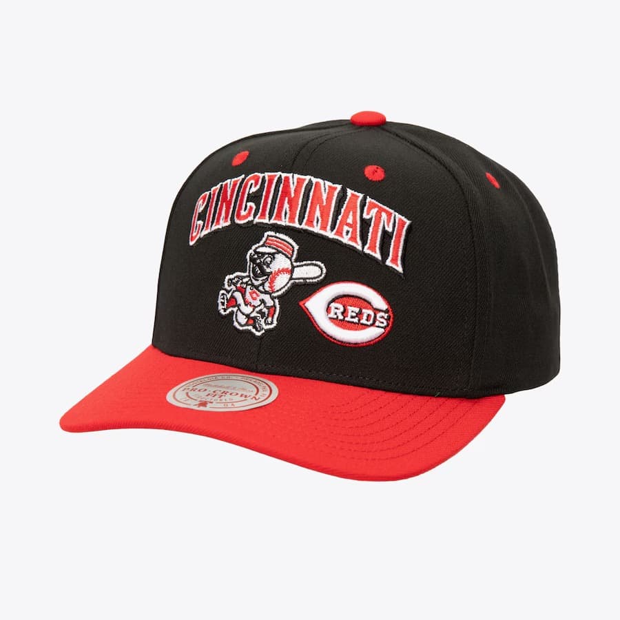 Бейсболка Mitchell & Ness Black Cincinnati Reds All In 2.0 Pro Crown Snapback Hat