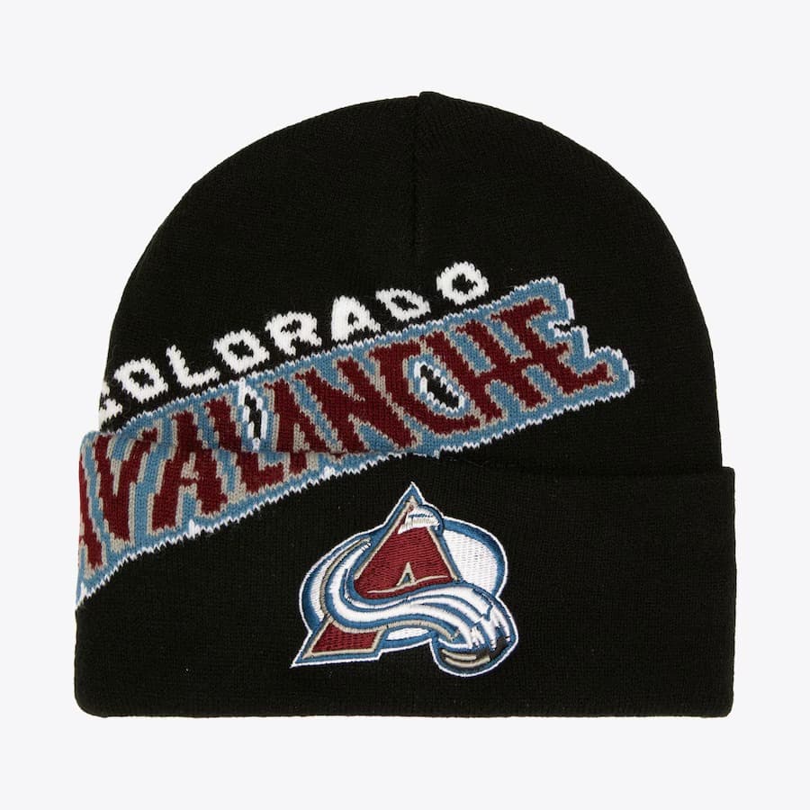 Шапка Mitchell & Ness Black Colorado Avalanche Cricket Cuffed Knit Hat