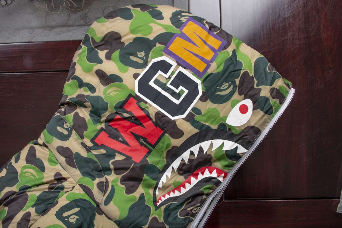 Куртка BAPE x adidas ABC Camo Firebird Shark Puffer Jacket Green