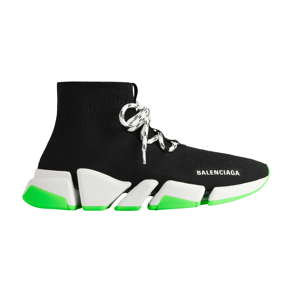 Кроссовки Balenciaga Speed 2.0 Lace-Up Sneaker 'Black White Neon Green'