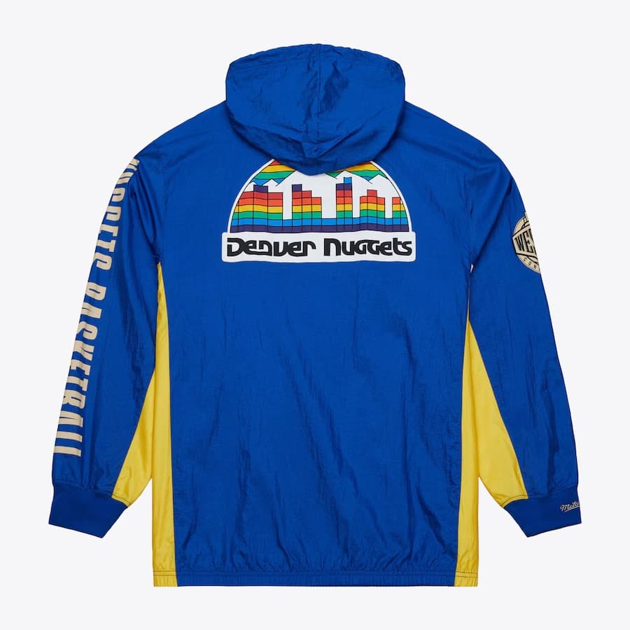 Анорак Mitchell & Ness Royal Denver Nuggets Team OG 2.0 Vintage Logo Anorak Quarter-Zip Hoodie Windbreaker Jacket