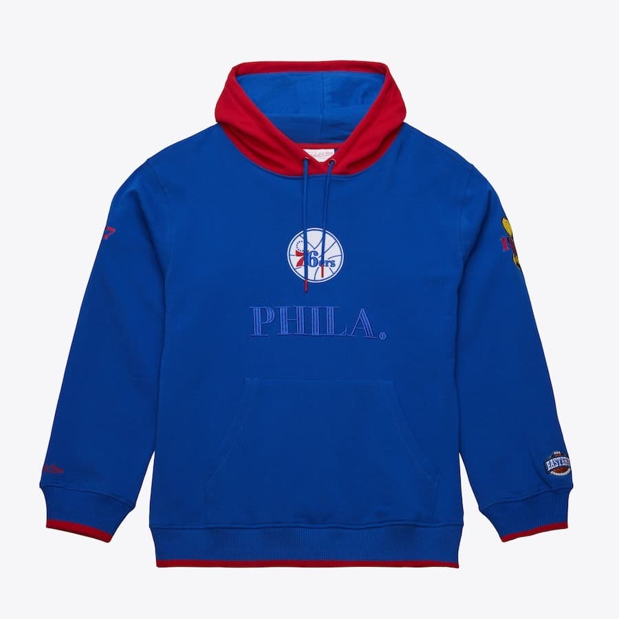 Худи Mitchell & Ness Royal Philadelphia 76ers Team OG 3.0 Vintage Fleece Pullover Hoodie