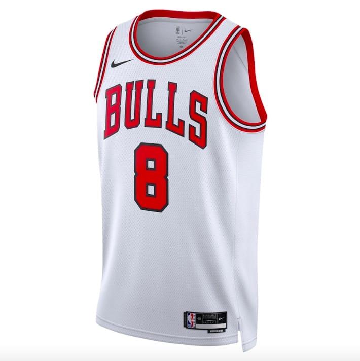 Баскетбольная джерси 2022-23 Chicago Bulls #8 Zach LaVine Nike Association White Jersey