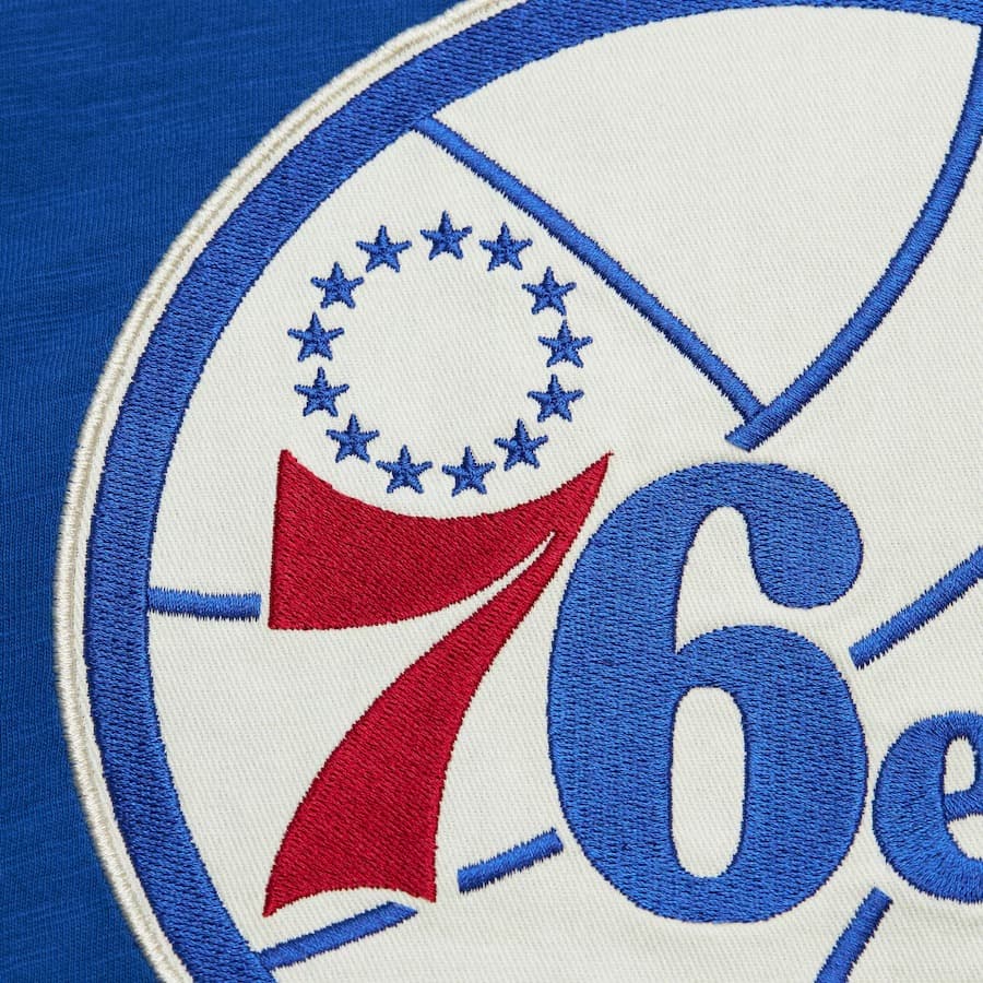 Худи Mitchell & Ness Royal Philadelphia 76ers Legendary Slub Vintage Logo Pullover Hoodie