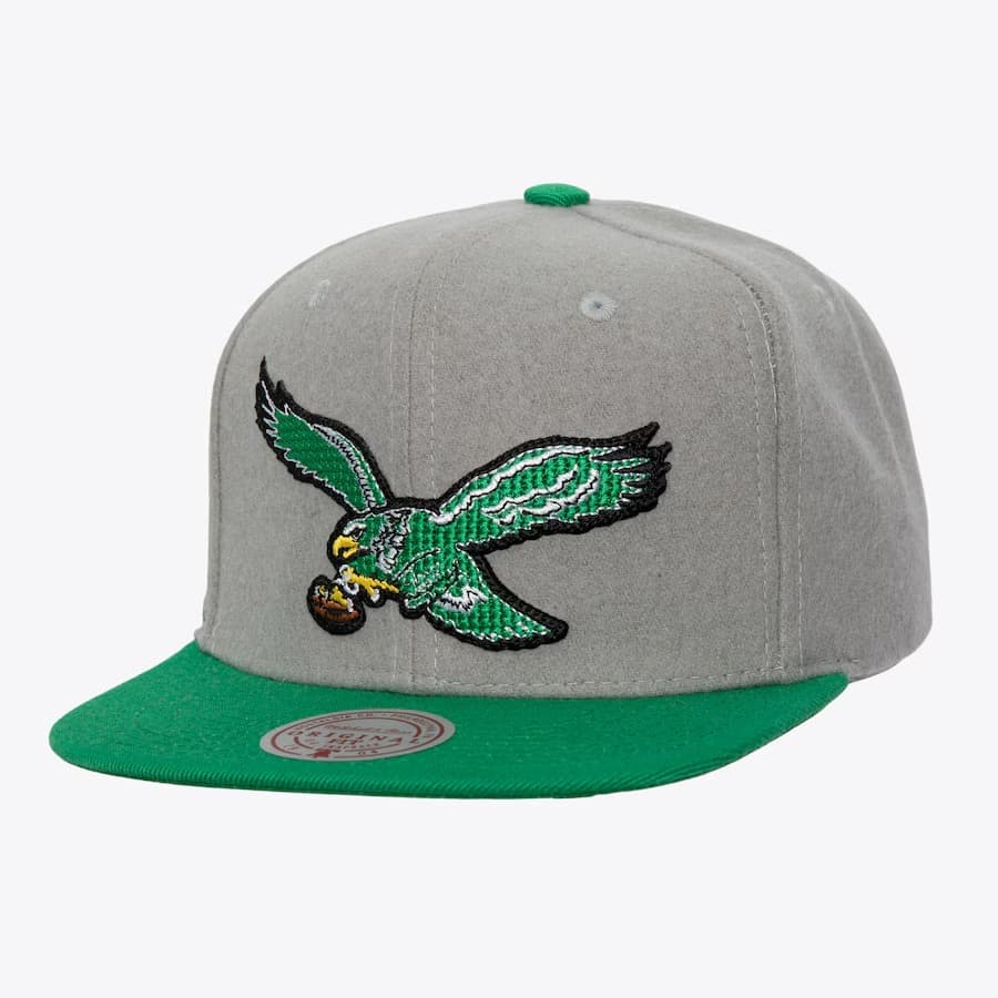 Бейсболка Mitchell & Ness Gray Philadelphia Eagles Melt Stitch Snapback Hat