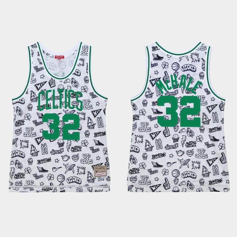 Баскетбольная джерси 1985-86 Boston Celtics #32 Kevin McHale White Doodle Jersey
