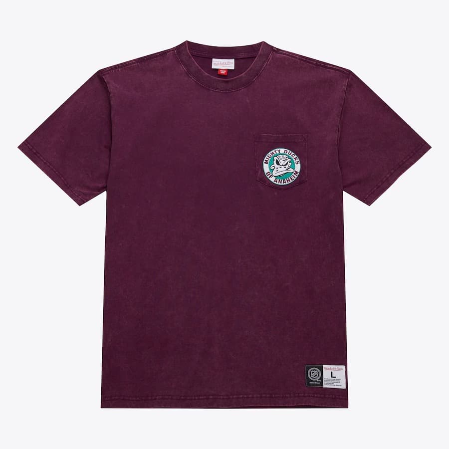 Футболка Mitchell & Ness Purple Anaheim Ducks Vintage Logo Fade Away Premium Pocket T-Shirt