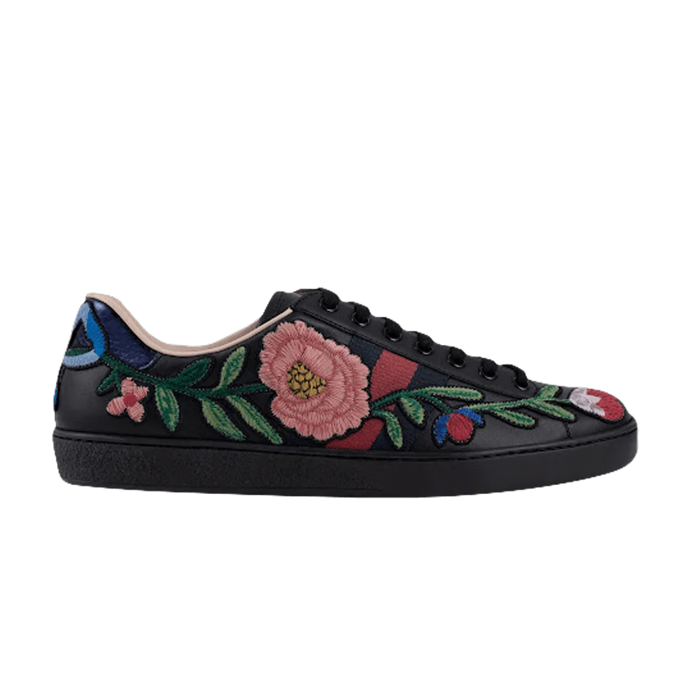 Krossovki-Gucci-Ace-Embroidered-Floral-Black