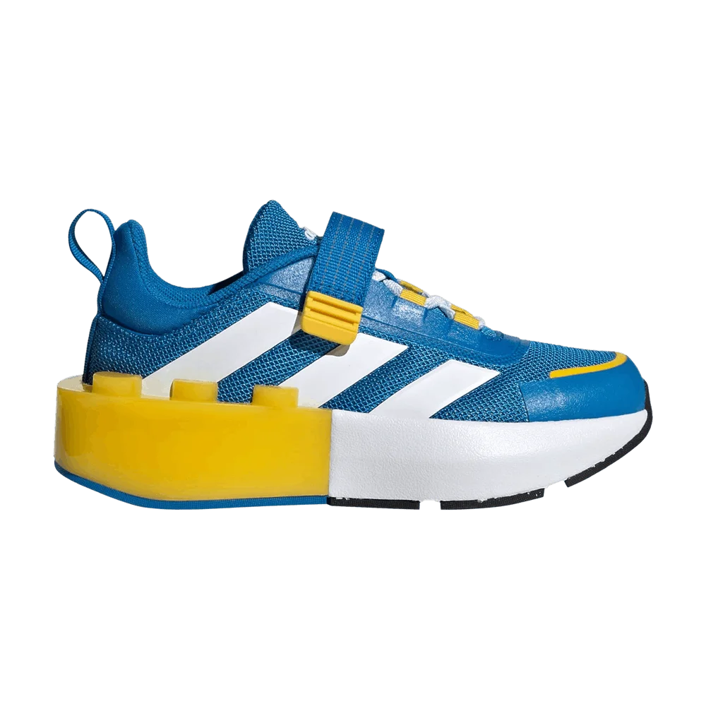 Кроссовки LEGO x adidas Tech Runner EL Little Kid 'Shock Blue Equipment Yellow'