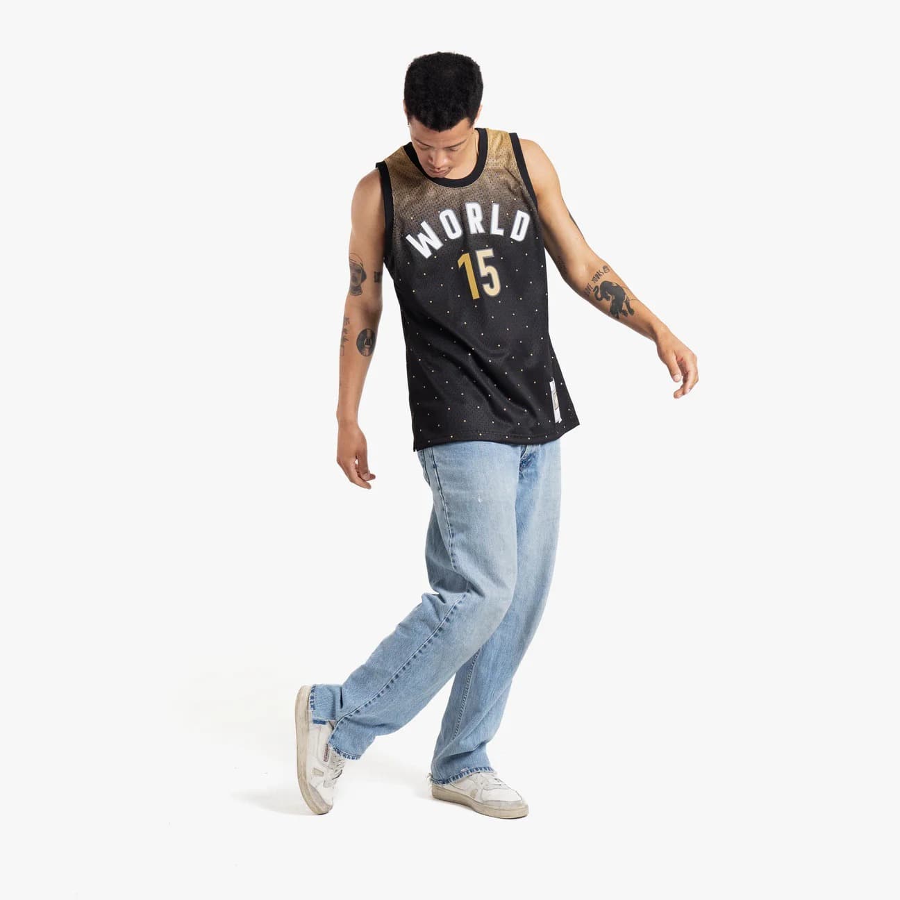 Баскетбольная джерси 2016 All Star Nikola Jokić #15 Swingman HWC Throwback NBA Black Yellow Jersey