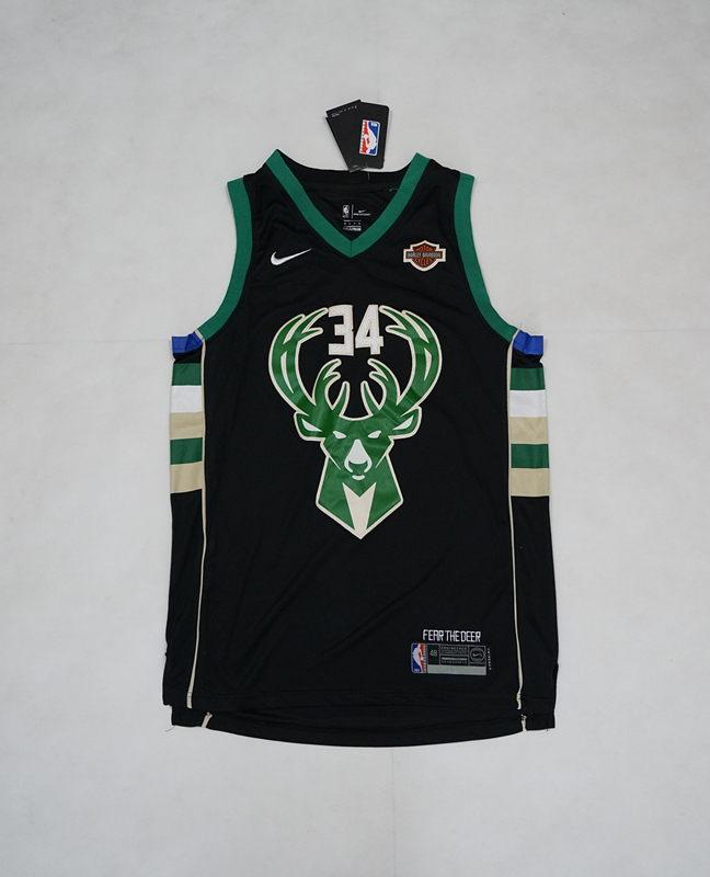 Баскетбольная джерси 2017-18 Antetokounmpo Bucks #34 Statement Harley Black