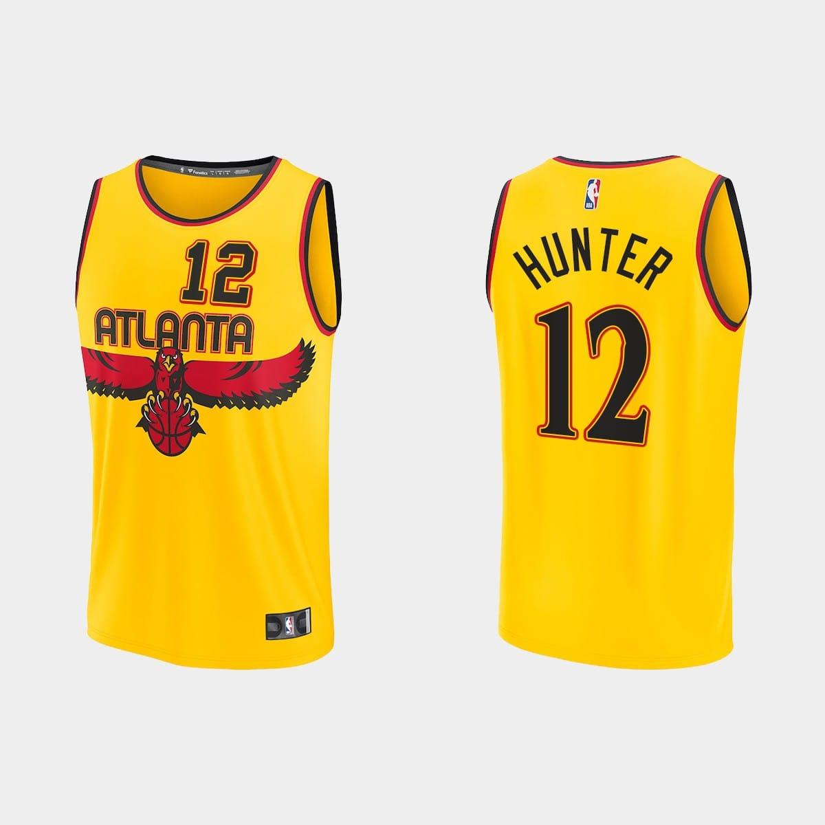 Баскетбольная джерси 2021-22 Atlanta Hawks #12 De’Andre Hunter Replica City Gold Jersey