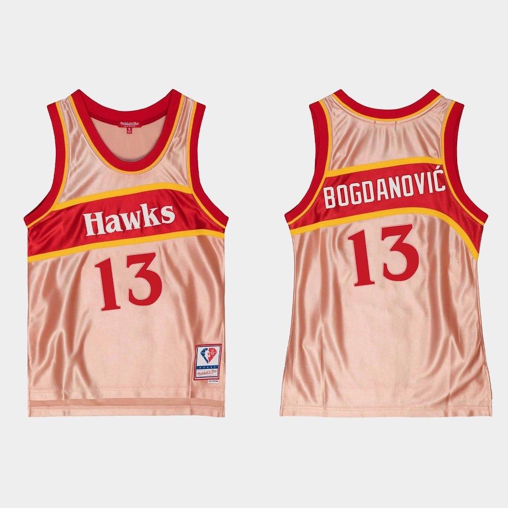 Atlanta-Hawks-13-Bogdan-Bogdanovic-75th-Anniversary-Rose-Gold-Jersey