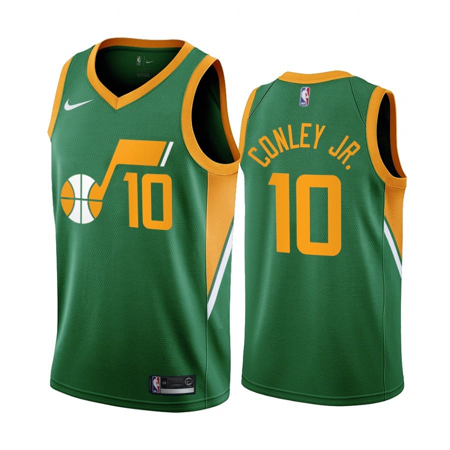 Баскетбольная джерси 2020-21 Utah Jazz #10 Mike Conley Jr. Earned Edition Green Swingman Jersey