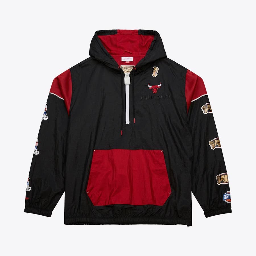 Анорак Mitchell & Ness Black Chicago Bulls Team OG 3.0 Anorak Quarter-Zip Jacket
