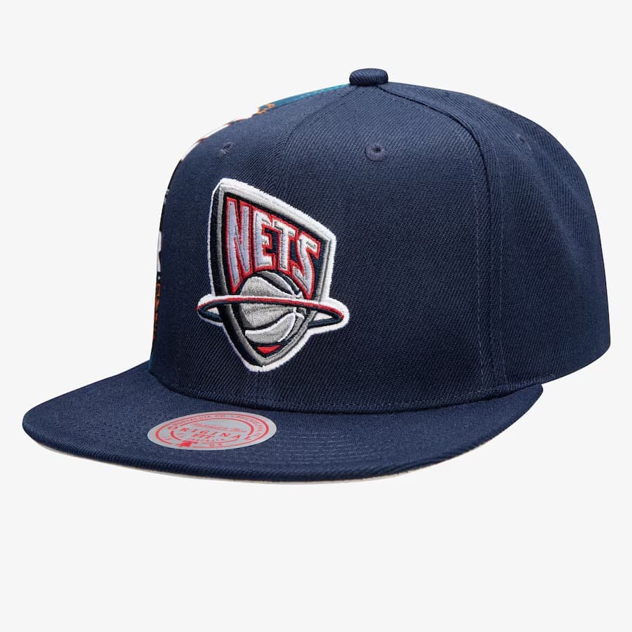 Бейсболка Mitchell & Ness Kenyon Martin Navy New Jersey Nets Hardwood Classics Slam Side Cropped Snapback Hat