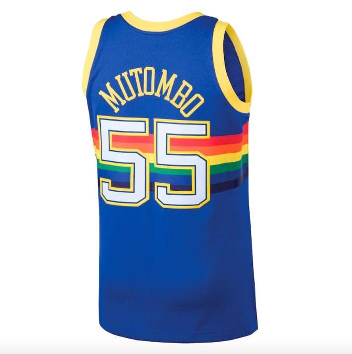 Баскетбольная джерси 1991-92 Denver Nuggets #55 Dikembe Mutombo Mitchell & Ness Blue Jersey