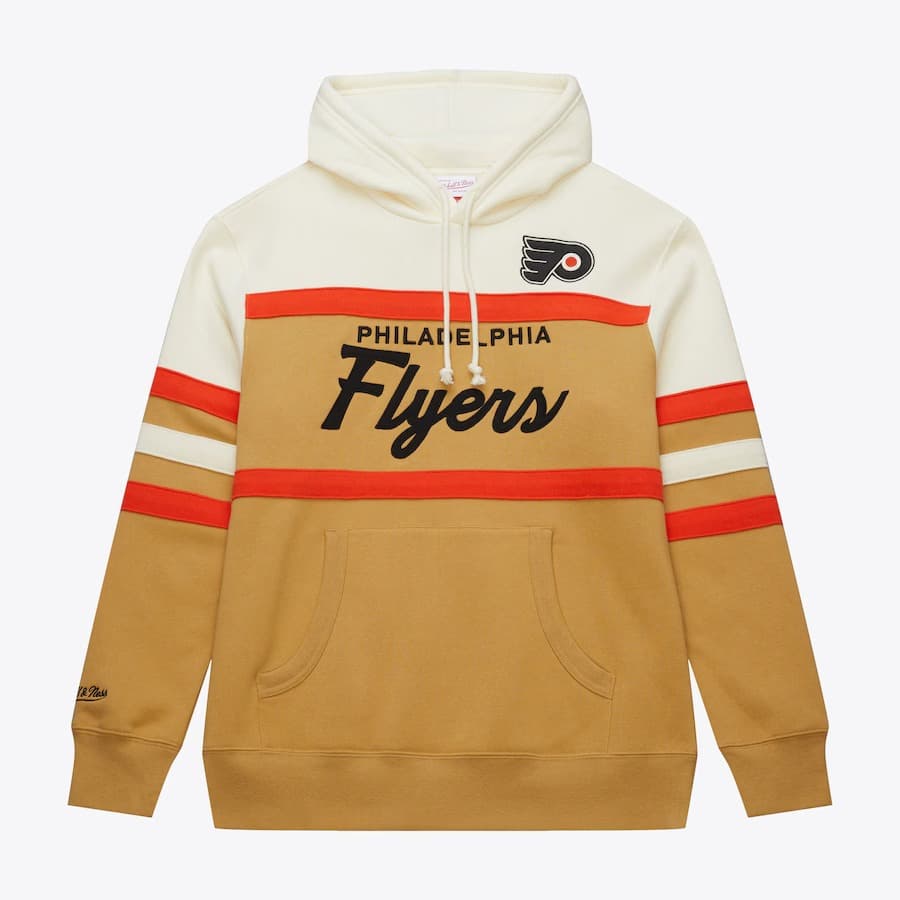 Худи Mitchell & Ness Tan Philadelphia Flyers Head Coach Fleece Pullover Hoodie